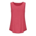 thumbnail image 4 of Ecqkame Womens Summer Tops Solid Color Round Neck Sleeveless Loose Casual Flowy Tank Tops Workout Tops for Women Hot Pink M, 4 of 5