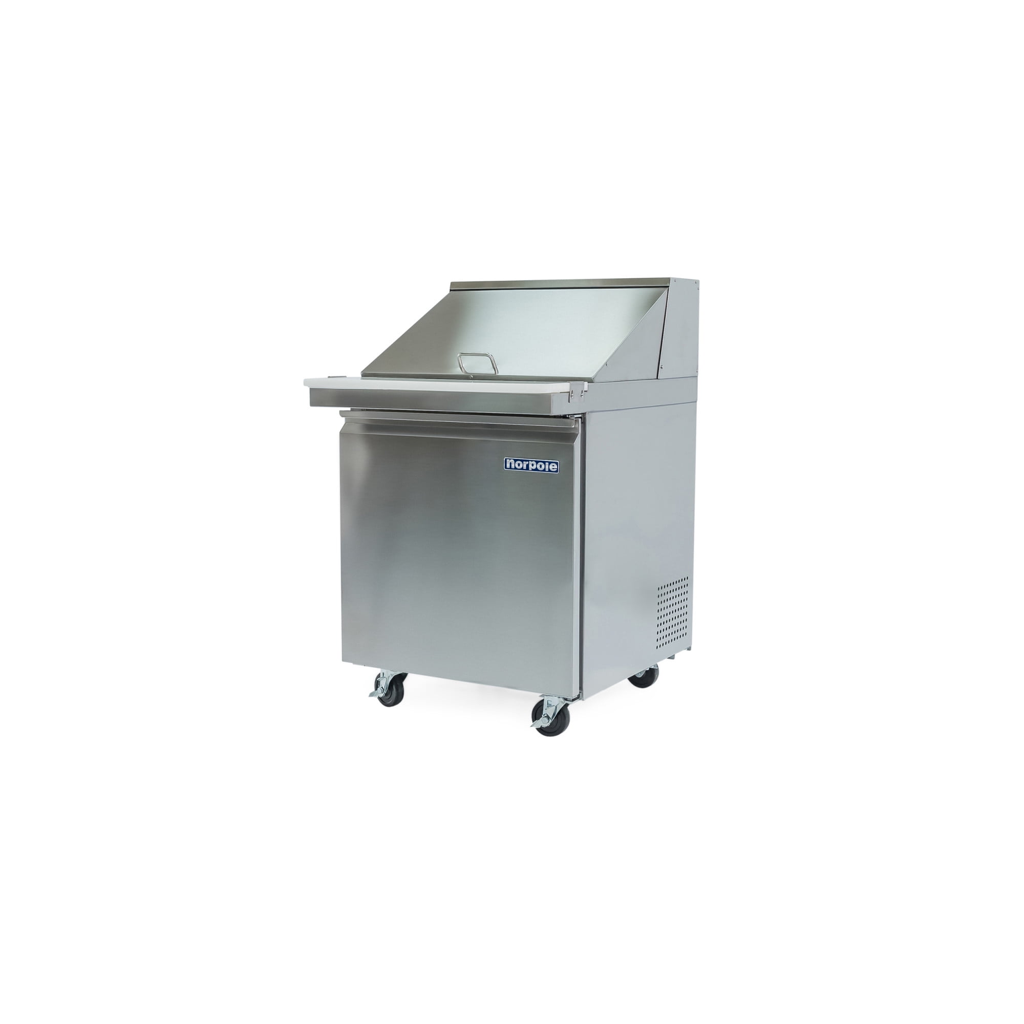 Norpole 6 cu. ft. Single Door Mega Top Prep Table Commercial Refrigerator in Stainless Steel in Stainless Steel