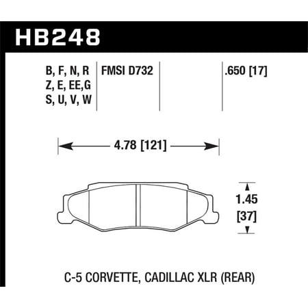 Hawk 97-06 Corvette (incl C5 Z06) HP+ Street Rear Brake (Best Cam For C5 Z06)