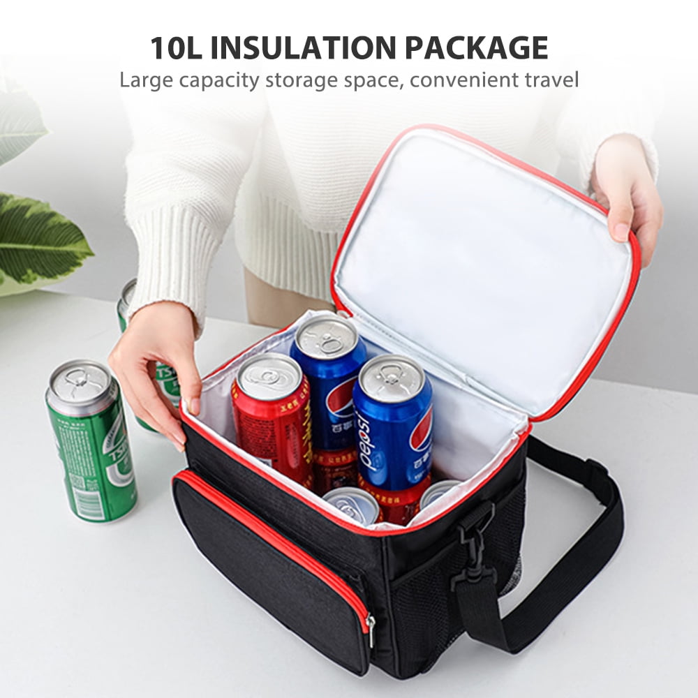 JOYTUTUS Insulated Lunch Box for Men Women,Leakproof Thermal Lunch Bag  Cooler Work Office School,Soft Reusable Lunch Tote with Shoulder Strap,  Adult Kid Lunch Pail Kit, 18 Cans, Black 