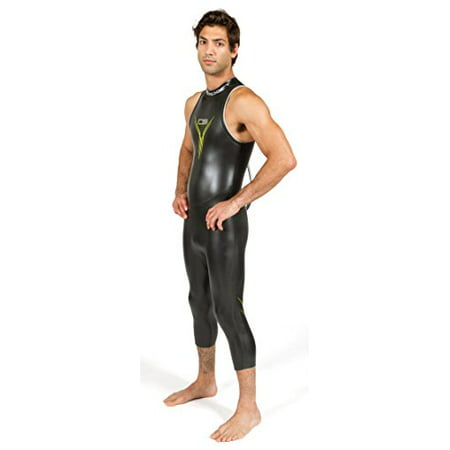 NeoSport Men's John 5/3mm Triathlon Wetsuit, Black/Green,