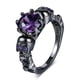 thumbnail image 1 of Anillo de calavera para dama, estilo vintage, color negro, morado y cobre, elegante y elegante, para Halloween, 1 of 10