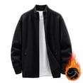 thumbnail image 6 of IROINNID Men's Full Zip Fleece Lined Knit Cardigan Sweater Stand Collar Winter Warm Casual Outerwear Jacket with Zipper Pockets Ribbed Trim, 6 of 6