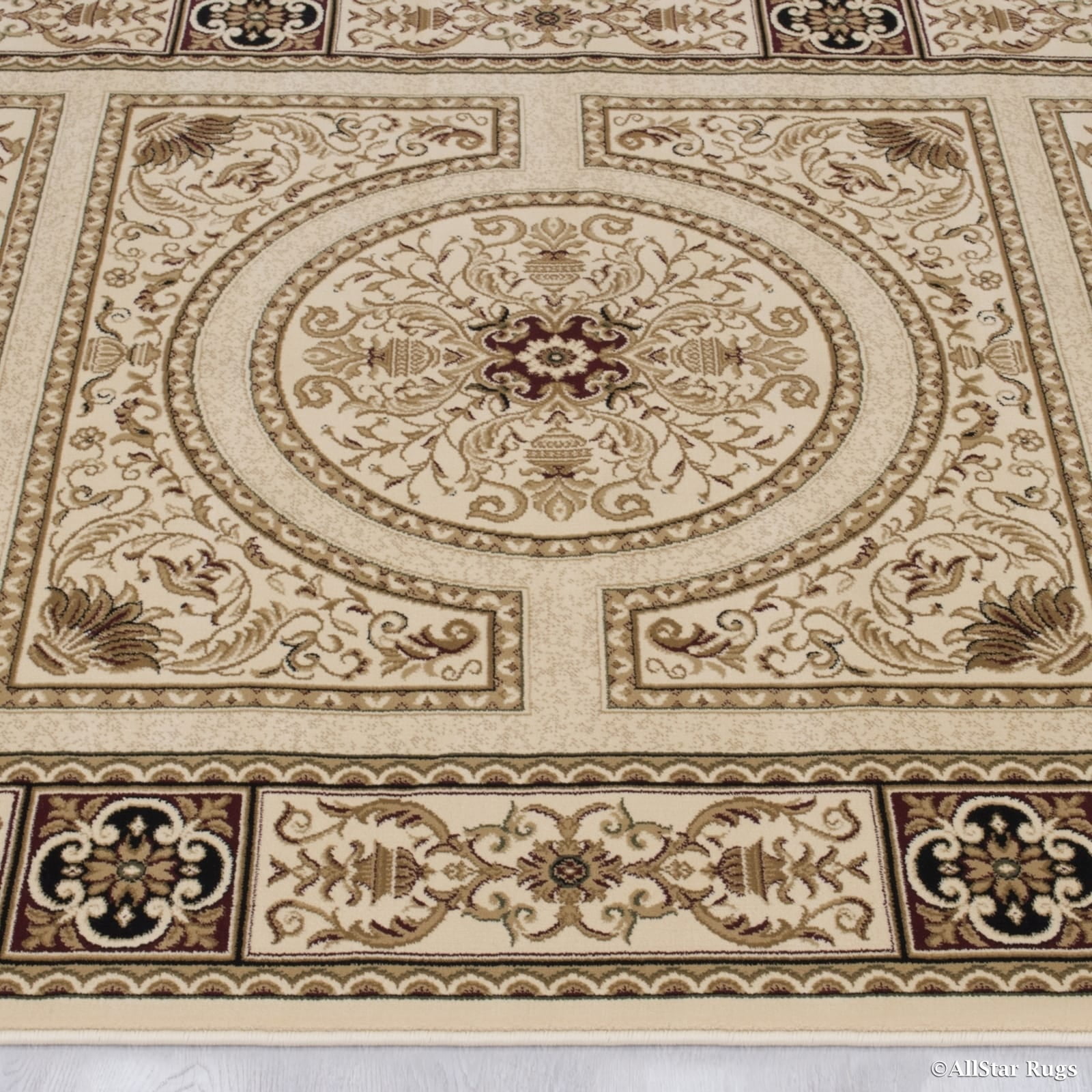 Photo 1 of Allstar Rugs Allstar Ivory/ Beige Dense High Pile Floral Printed Rug - 9' 3 x 6' 6