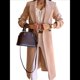 thumbnail image 2 of Abrigos Largos de Lana para Mujer, Gabardina, Blazer Cruzado, Abrigo, Otoño e Invierno Caqui L, 2 of 7