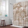 thumbnail image 3 of Brown Coastal Bathroom Shower Curtain, Nautical Starfish Jellyfish Coral Summer Waterproof Washable Soft Bath Curtain for Bathtub Decor with 12 Hooks&Grommet, 36x72 Inch, 3 of 9