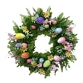 thumbnail image 4 of Corona de flores de Pascua, guirnalda decorativa de hojas verdes artificiales para el frente Estilo D, 4 of 9