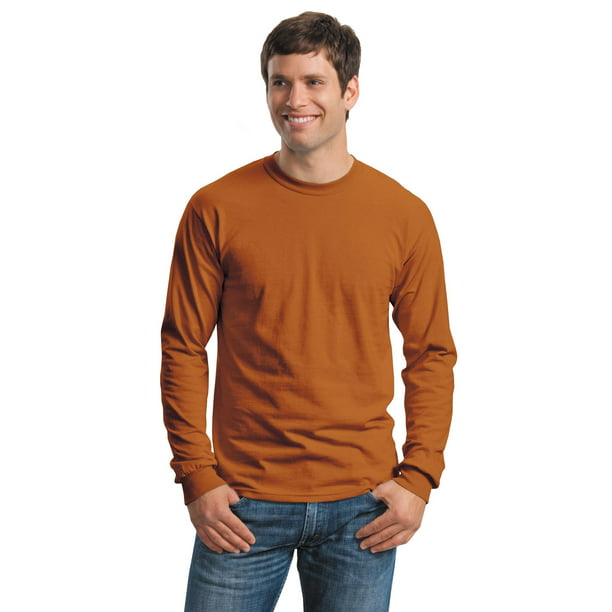 Gildan Men's 100 Percent Cotton Long Sleeve T-Shirt G2400 - Walmart.com