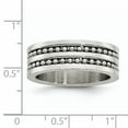 thumbnail image 6 of Chisel Stainless Steel 8mm Double Row Beaded Brushed and Polished Wedding Band Size 11.5  Men, 6 of 7