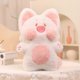thumbnail image 1 of DuDu Cat Plush Doll Cute Cartoon PP Cotton Stuffed Soft Cat Doll for Girlfriend Kids Pink White 40cm/15.7in (Approx. 0.3kg/0.7lb), 1 of 4