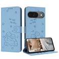 thumbnail image 2 of Wallet Case for Google Pixel 9 / 9 Pro,Women Flip Magnetic Folio PU Leather Protective Case Wrist Strap Card Slots Holder Purse Emboss Cute Puppy Stand Case for Google Pixel 9 / 9 Pro,Blue, 2 of 9