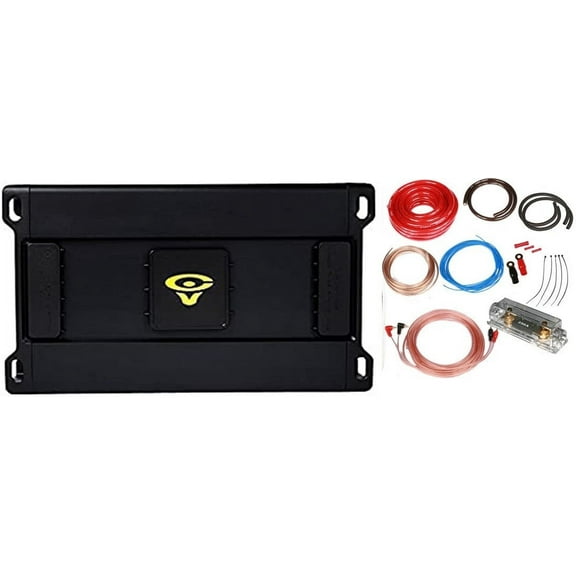 Cerwin-Vega SPRO2100.1D 2100W RMS Class-D Monoblock 1-Ohm Stable Amplifier with Bass Knob   0 Gauge Amp Kit