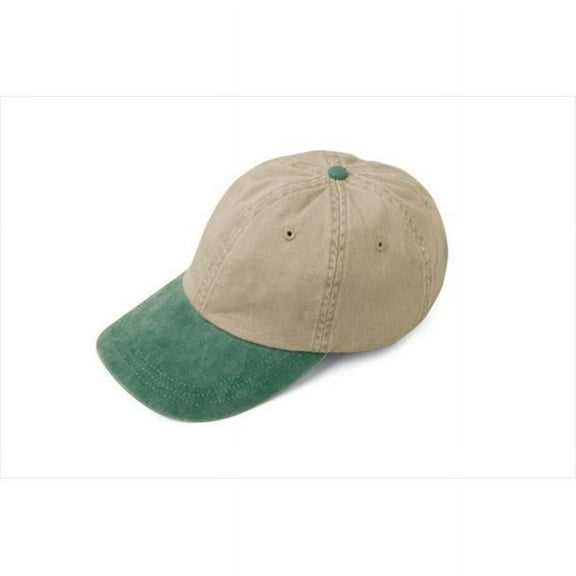 LP103 Optimum-Stone With Contrast Bill 6 Panel Low Profile Cap, Stone, Navy