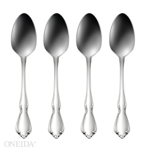 SET OF FOUR Oneida Stainless Flatware CHATEAU Teaspoons NEW 