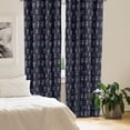 thumbnail image 2 of Ambesonne Retro Window Curtains, Simplified Flowers Dark Back, Each 28" W x 63" L, Soft Pink White and Indigo, 2 of 4