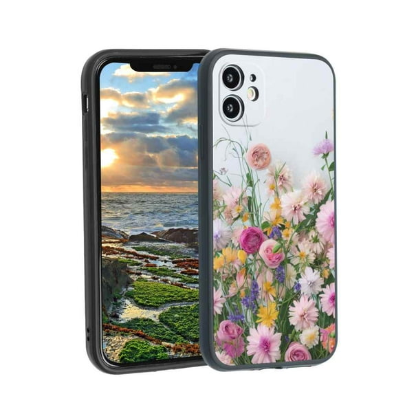 Flowers-94 Phone Case, Degined for iPhone 12 Case Men Women, Flexible Silicone Shockproof Case for iPhone 12