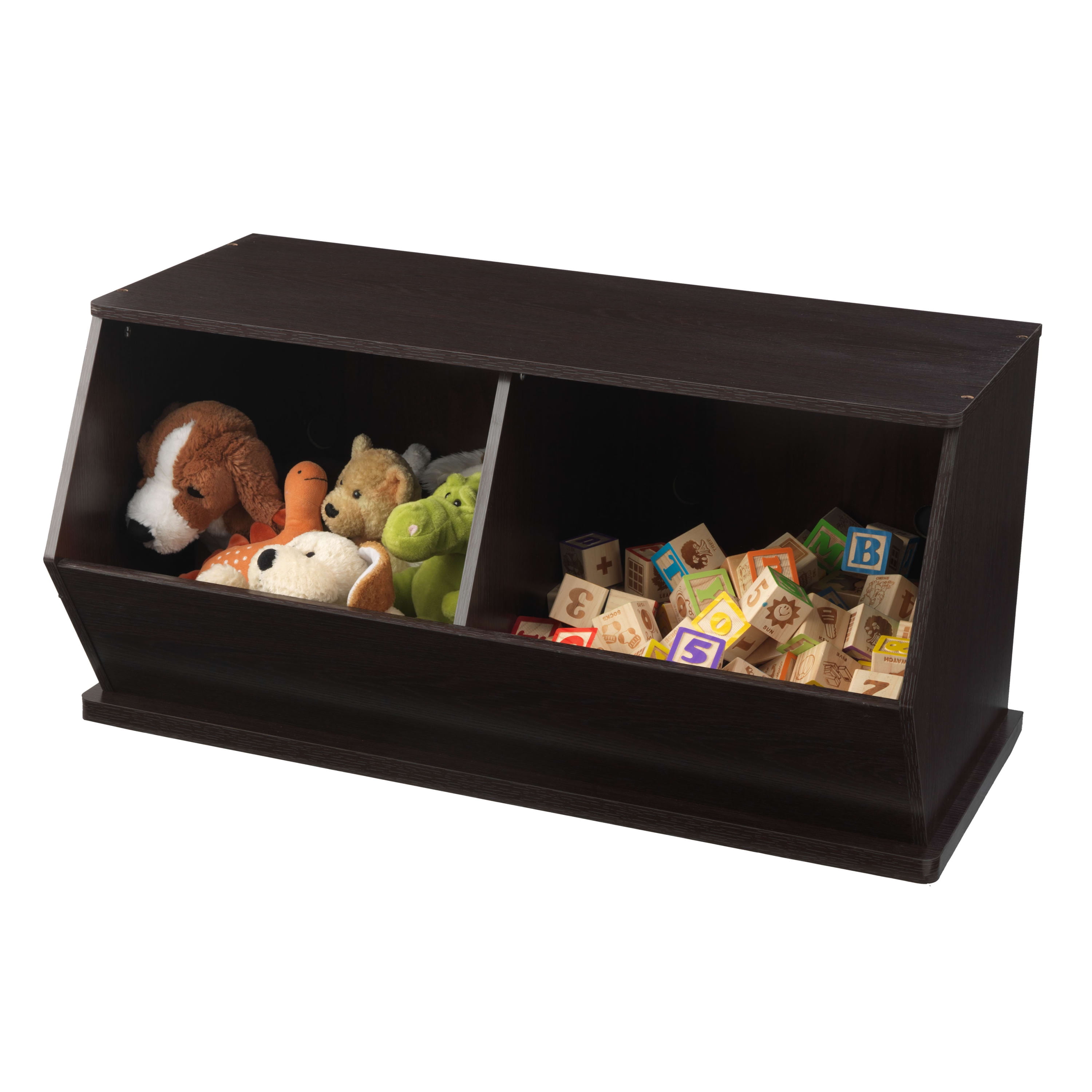 KidKraft Wood Double Storage Unit Organizer, Espresso - Walmart.com