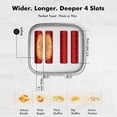 thumbnail image 4 of LONGDEEM 4 Slice Toaster Wide Slot, Dual Independent Controls, 6 Browning Levels, High Lift & Cancel, Removable Crumb Tray, Silver, 4 of 7