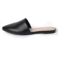 thumbnail image 2 of J. Adams Lennox Mules for Women - Black Vegan Leather Pointed Toe Slides, 2 of 6