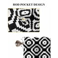thumbnail image 6 of Black White Geometric 2 Panel Kitchen Curtains for Small Windows, Modern Abstract Art Bathroom Tier Curtain, Short Window Treatment for Bedroom/Living Room 55"x24", 6 of 6