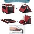 thumbnail image 5 of PETSFIT 26inch Portable Dog Crate, Dog Travel Crate-Lightweight, Easy Setup, Sturdy Soft Dog Crate, Adjustable Framework with 3 Mesh Door, Soft Portable Dog Kennel Indoor, Red, 5 of 8