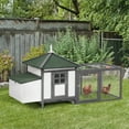 thumbnail image 2 of PawHut 77" Chicken Coop Hen House Rabbit Hutch Poultry Cage Pen Outdoor Backyard with Nesting Box Run White and Dark gray, 2 of 10
