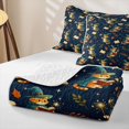 thumbnail image 4 of Manfei Magical Pet Bed Spread Queen, Mystic Books Animal Queen Coverlet Set, Navy, 3pcs, 1 Quilt and 2 Pillowcases, 4 of 7