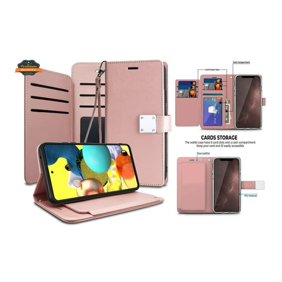 For Samsung Galaxy S25 FE /S25 Fan Edition PU Leather Wallet Case with 6 Card Slots & Pouch Cover [Black]