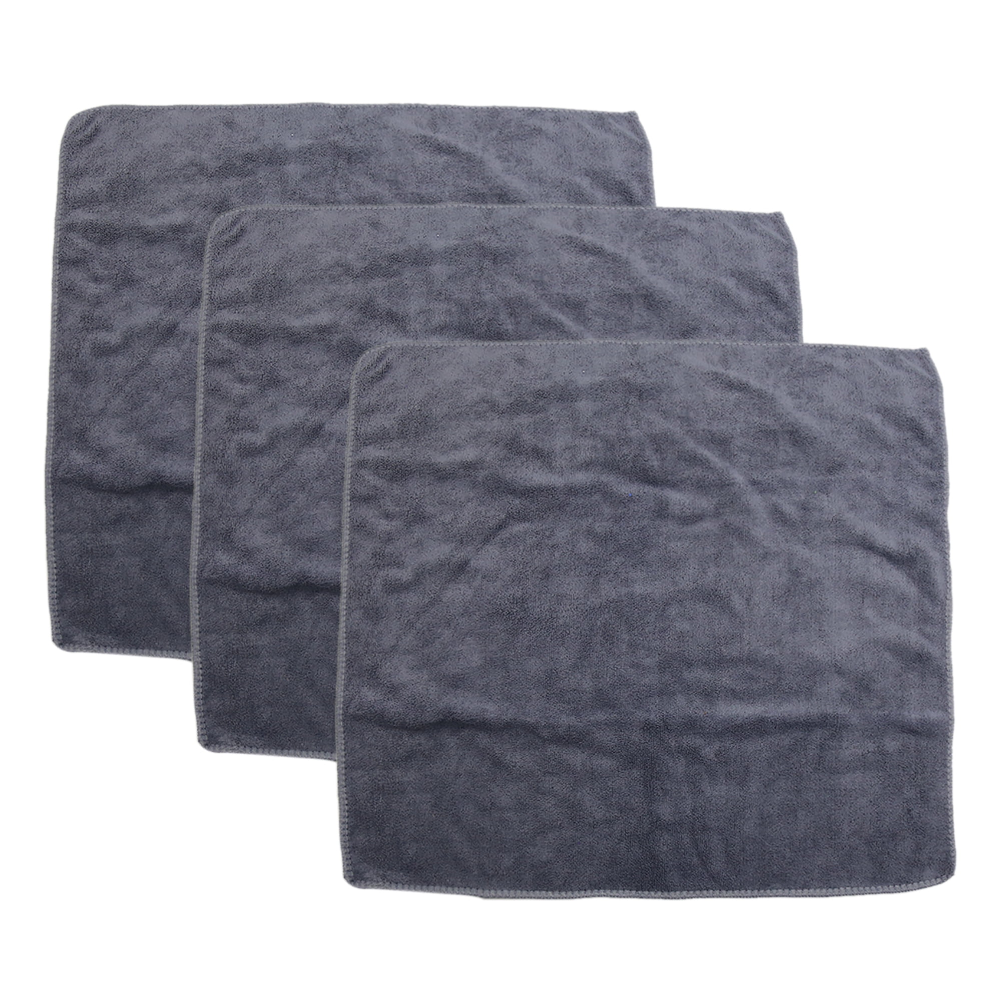 Unique Bargains 40 x 40cm 400GSM Microfiber Car Cleaning Towels Drying Washing Cloth Gray