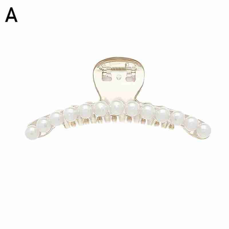 Lovely Pearl Hair Claw Clip Big Size Hair Styling For Women Accessories H8F6