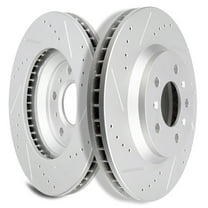 SCITOO Brakes Rotors 2pcs Front Drilled Slotted Discs Brake Rotors Brakes Kit fit 2006-2011 for Buick Lucerne,2006-2016 for Chevy Impala,2006-2007 for Chevy Monte Carlo