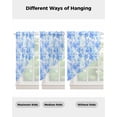 thumbnail image 4 of Blue Flowers Swag Valances for Windows, Watercolor Summer Botanical Floral Rod Pocket Sheer Valances for Large Windows, Swag Toppers Light Filtering for Kitchen Living Room 2 Panels 36''x63'', 4 of 5