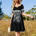 thumbnail image 4 of Vestido de manga corta con estampado floral fucsia ropa Vestido, 4 of 7