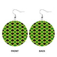thumbnail image 2 of Jamaican Flag Stripe Dangle Round Lightweight Drop Circle Earrings For Women, 2 of 6