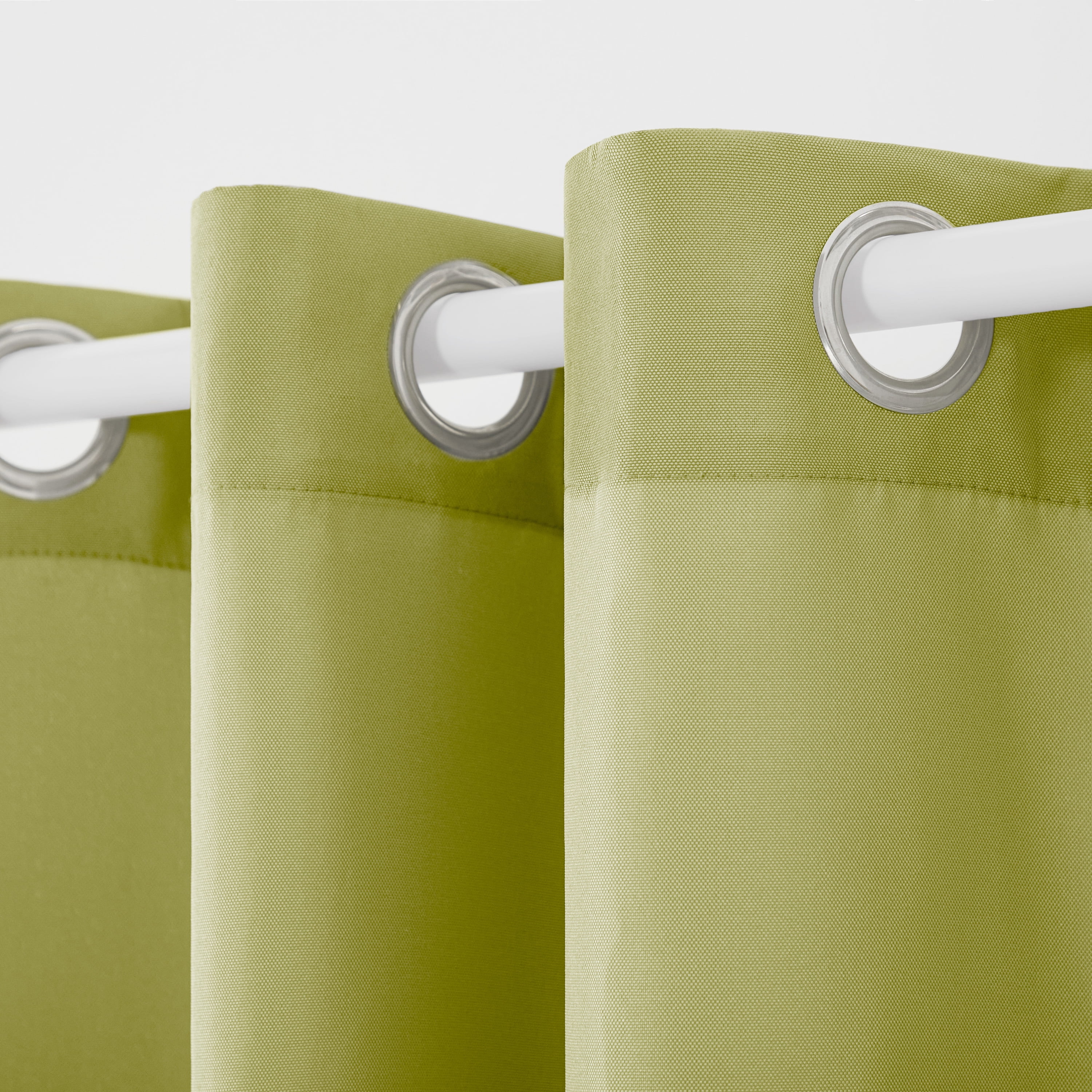 TOWN & COUNTRY BASICS Cabana Solid Heavyweight Indoor Outdoor Curtains, Light Filtering Opacity with Grommet Top, Water Repellent, 2-Pack Set, 54"x84", Kiwi Green