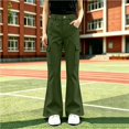 thumbnail image 7 of Liyamei Girls School Uniform Pants Elastic Waist Twill Bootcut Trousers Everyday Wear for 5-15 Years, 7 of 7