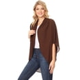 thumbnail image 2 of Women's Solid Casual Lightweight 3/4 Sleeve Loose Fit Open Front Cardigan, 2 of 5