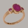 thumbnail image 2 of LBG British Made 10k Rose Gold Ring with Natural Ruby Womens Anniversary Ring - 33 size options - Size 4, 2 of 6
