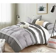 thumbnail image 1 of HGMart Bedding Comforter Set Bed In A Bag – 5 Pieces Luxury Microfiber Bedding Sets – 100% Polyester Bedroom Comforters, Twin Size, Striped Grey, 1 of 5