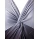thumbnail image 4 of Talla grande Ombre Nudo manga larga V cuello superior Rosegal Mangas largas de talla grande, 4 of 5