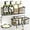 Brown, variant on Shower Caddy, Adhesive Shower Organizer with Soap Dish and 4 Hooks, Rustproof Stainless Steel Shower Shelves, Wall Mounted No Drilling Storage Shelf Basket Accessories for Bathroom & Kitchen