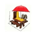 thumbnail image 3 of Zhourta Wooden Squirrel Feeder Outdoor Hanging Decor for Corn Nuts with Umbrella to Prevent Rain Natural Rustic Garden Wildlife Feeding Station, 3 of 5