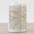 thumbnail image 3 of Marble Print Ceramic Toothbrush Holder, Mine Pattern Design Natural Fractures Realistic Stained Surface Art, Decorative Versatile Countertop for Bathroom, 4.5" X 2.7", Orange Sand Brown, 3 of 4
