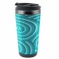 thumbnail image 1 of Teal Travel Mug, Abstract Australian Dots, Steel Thermal Cup, 16 oz, by Ambesonne, 1 of 2