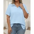 thumbnail image 5 of Oryer Womens Plus Size Tops V Neck Trendy Tunic Polo Casual Shirts Short Sleeve Womens Blouses Summer, 5 of 7