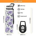 thumbnail image 3 of Rose Flowers Purple 32oz Water Bottles with Straw Tritan Leakproof Sports Bottle BPA Free Clear for Fitness Gym Swimming Cycling, 3 of 7