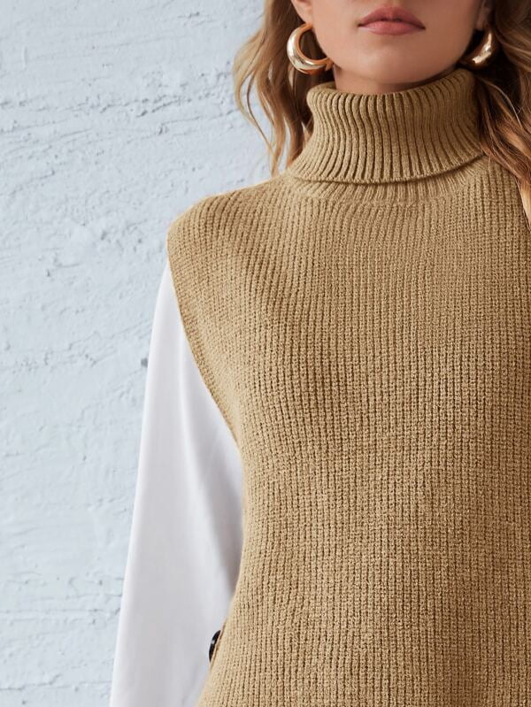 button side sweater vest