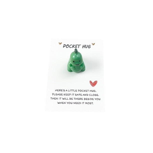 Tarjetas de Regalo de Vacaciones Tarjeta de Bolsillo de Resina de Dinosaurio Verde con Tarjeta, Compacto 9x6 cm para Cumpleaños, Aprecio, Regalo de Recuerdo