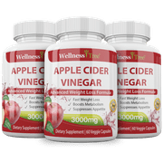 (3 Pack) Apple Cider Vinegar Capsules - Extra Strength 3000mg - Apple Cider Vinegar Pills for Weight Loss, Blood Sugar, Detox & Digestion