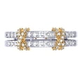 thumbnail image 3 of Dazzlingrock Collection 0.45 Carat (ctw) 14K Two Tone Gold Round Diamond Ladies Double Row Anniversary Wedding Band 1/2 CT, Size 5.5, 3 of 4